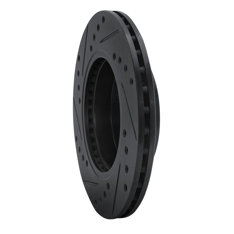 Nissan Pulsar NX Brake Rotor (1) - Front Right - R1 Concepts - Drilled & Slotted - Black - `86-`17